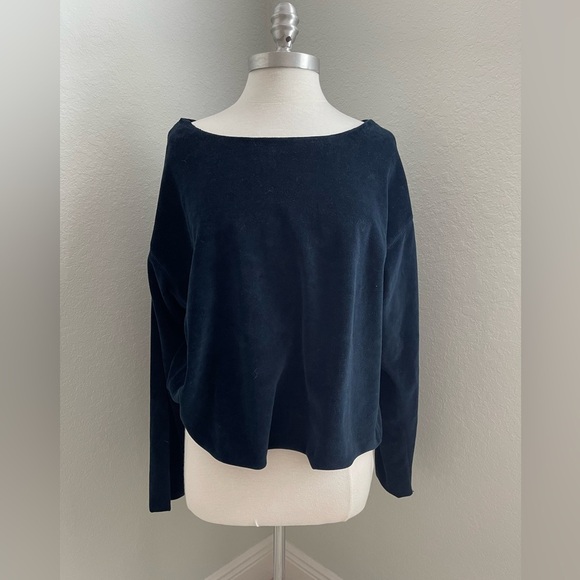 KENDALL + KYLIE Off Shoulder Pullover in True Navy - Picture 14 of 15